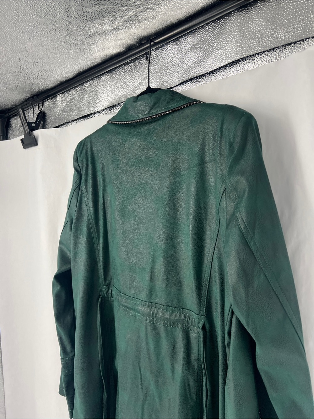 INSIGHT Forest Green Faux Leather Moto blazer - Picture 11 of 14